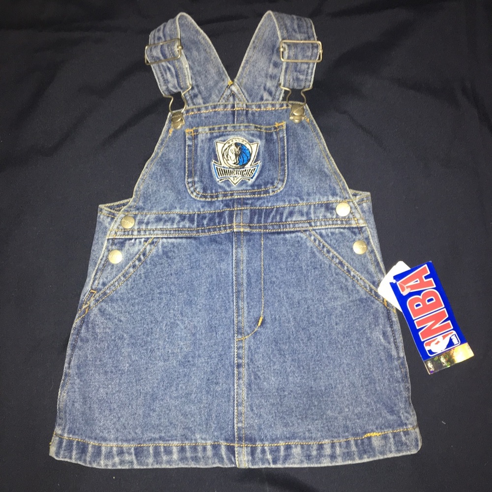 Girls Mavericks denim Overall Dress size 18mo New